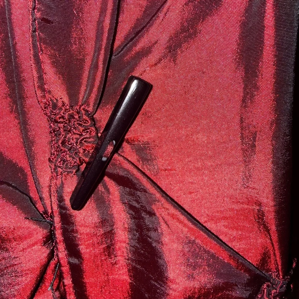 Vintage Connie's Moonlight‎ Burgundy Taffeta Jacket Size Large Lagenlook Evening - Picture 6 of 13